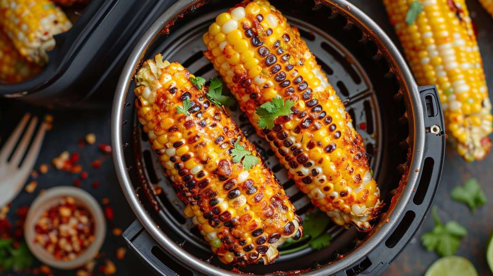 Delicious and Quick Airfryer Recipe: Spicy Lime Chili Corn on the Cob