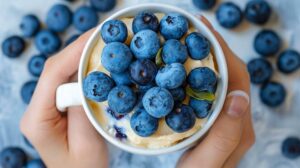 Healthy Blueberry Mug Cake in Minutes