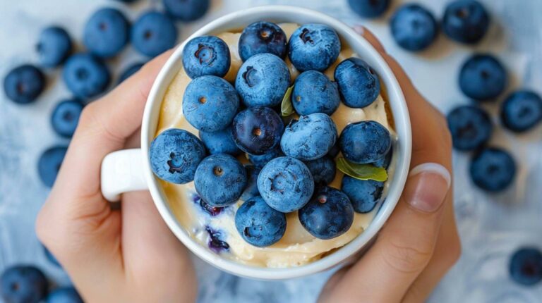 Healthy Blueberry Mug Cake in Minutes