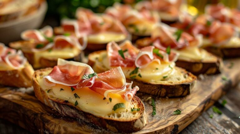 Indulgent Appetizer: Warm Brie and Prosciutto Crostini Recipe