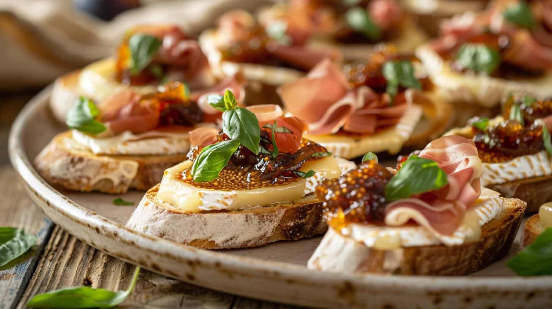 Indulgent Appetizer: Warm Brie and Prosciutto Crostini Recipe