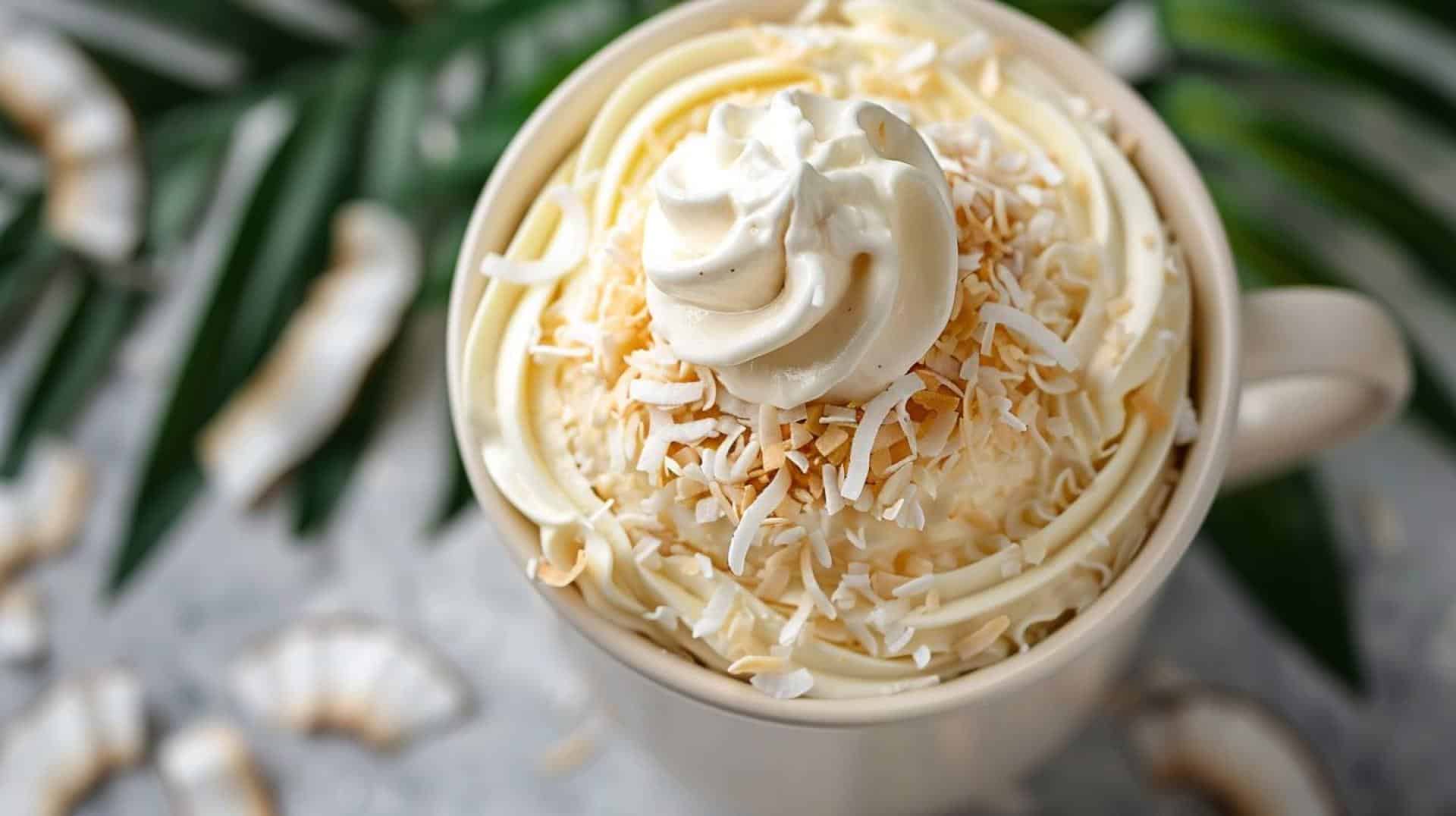 No-Bake Coconut Cream Mug Cake