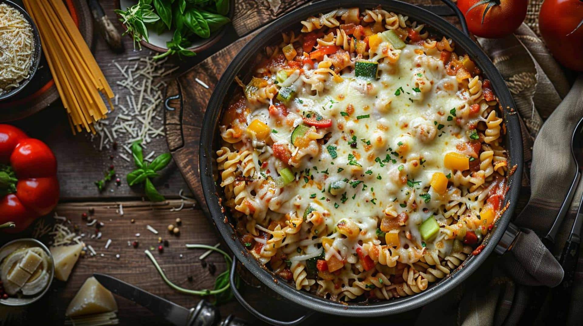 One-Pot Veggie Pizza Pasta Recipe