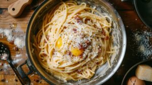 Recipe: Classic Spaghetti Carbonara – A simple pasta dish with eggs, cheese, pancetta, and pepper