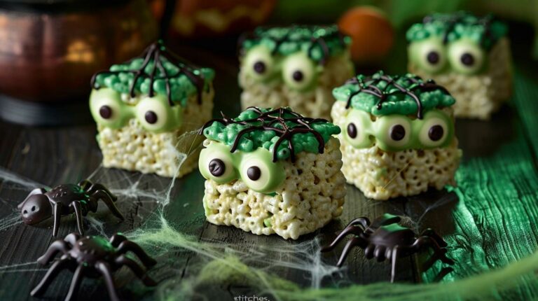 Recipe: Frankenstein Rice Krispies Treats – Easy Rice Krispies treats decorated like Frankenstein