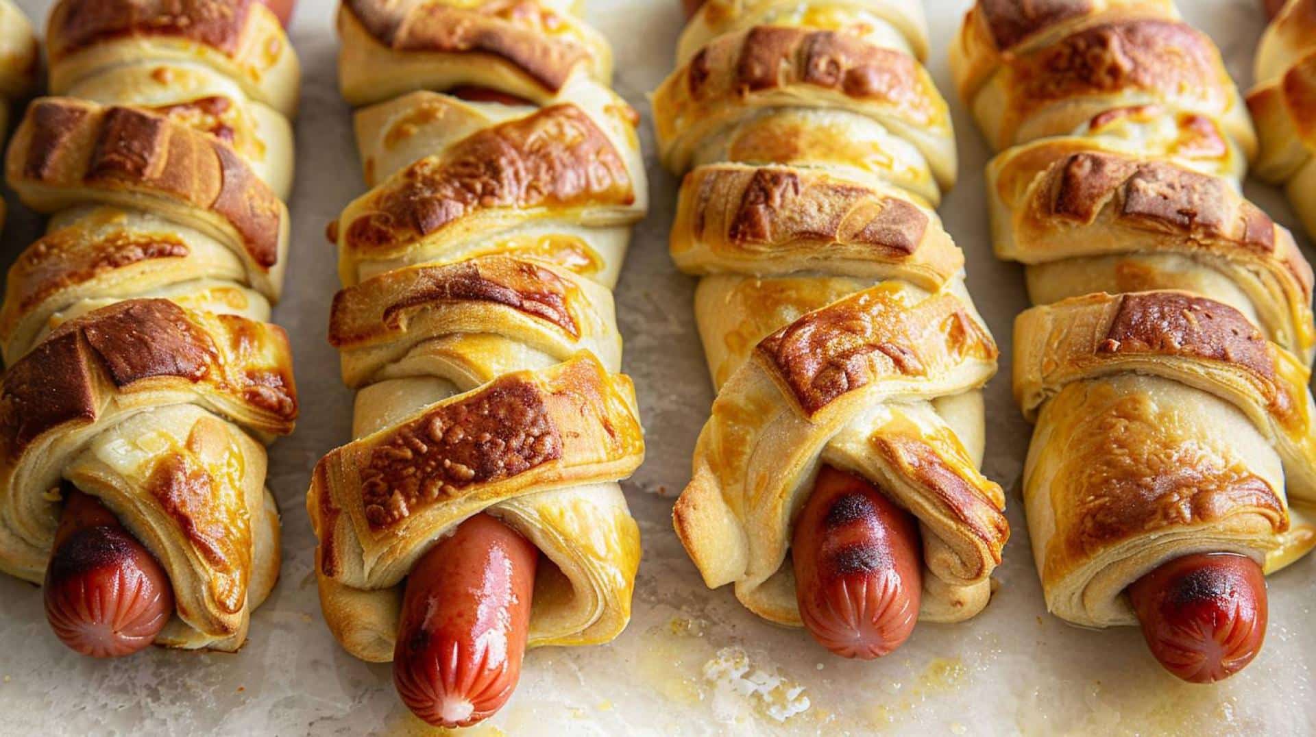 Recipe: Mummy Hot Dogs – Quick and easy hot dogs wrapped in crescent rolls to look like mummies