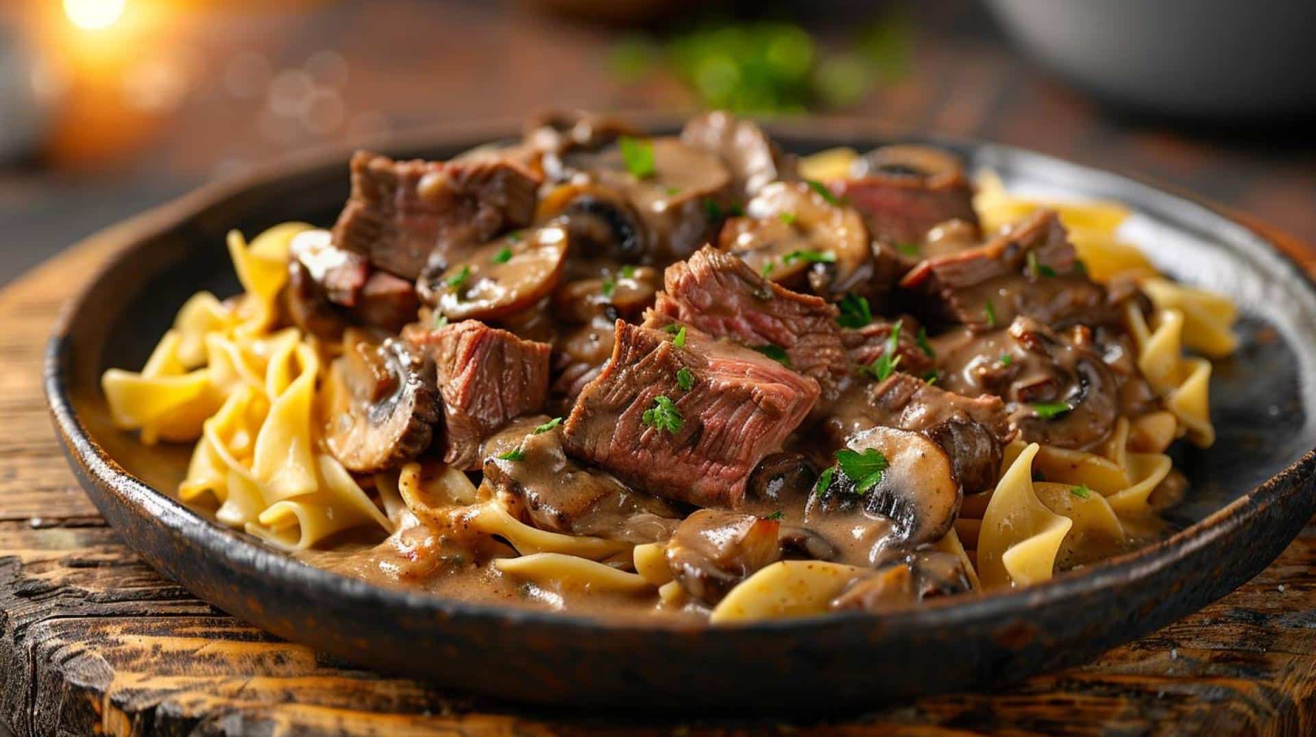 Recipe: One-Pot Beef Stroganoff – Savory beef with mushrooms in a creamy sauce over noodles