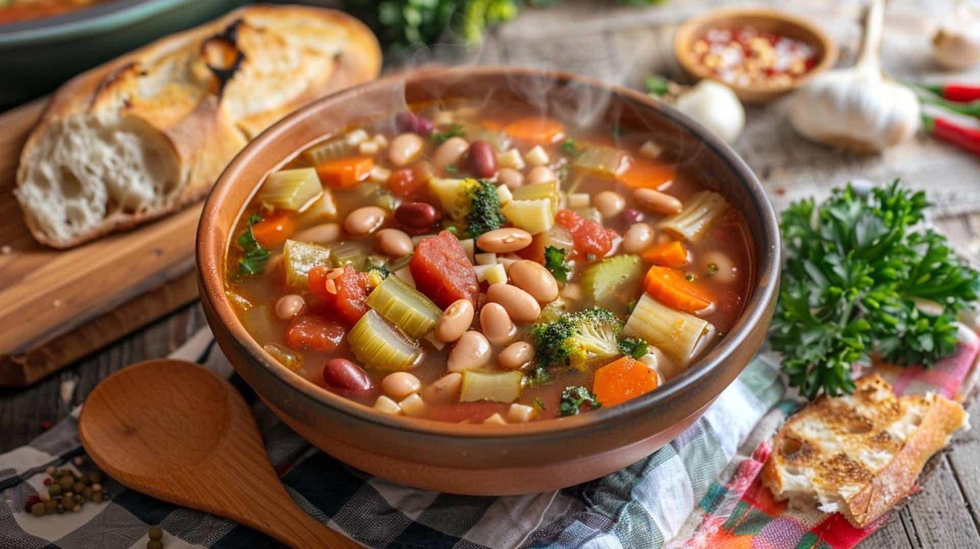 Recipe: One-Pot Minestrone Soup – Classic Italian soup with vegetables, beans, and pasta