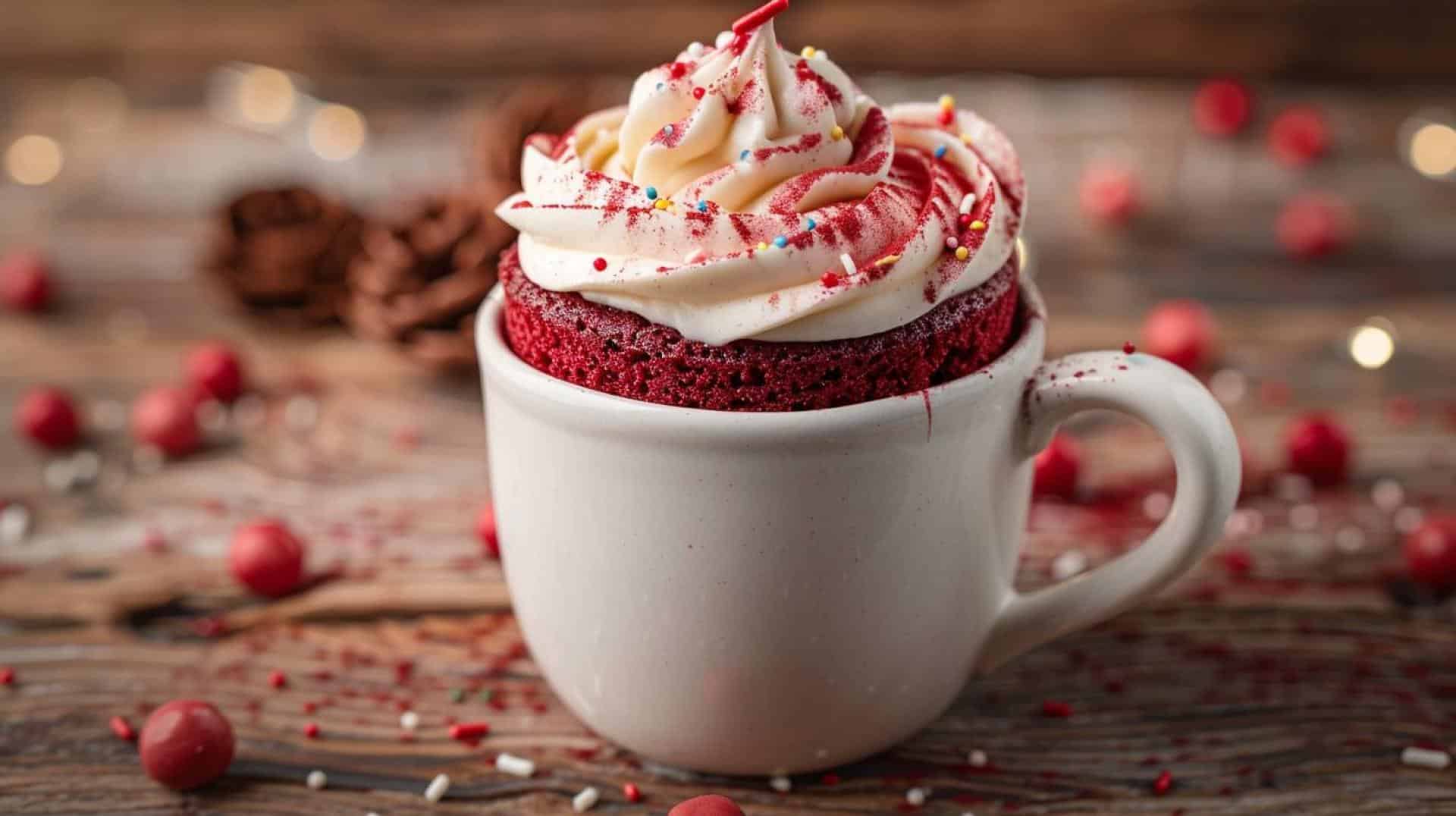 Rich Red Velvet Mug Cake in a Snap