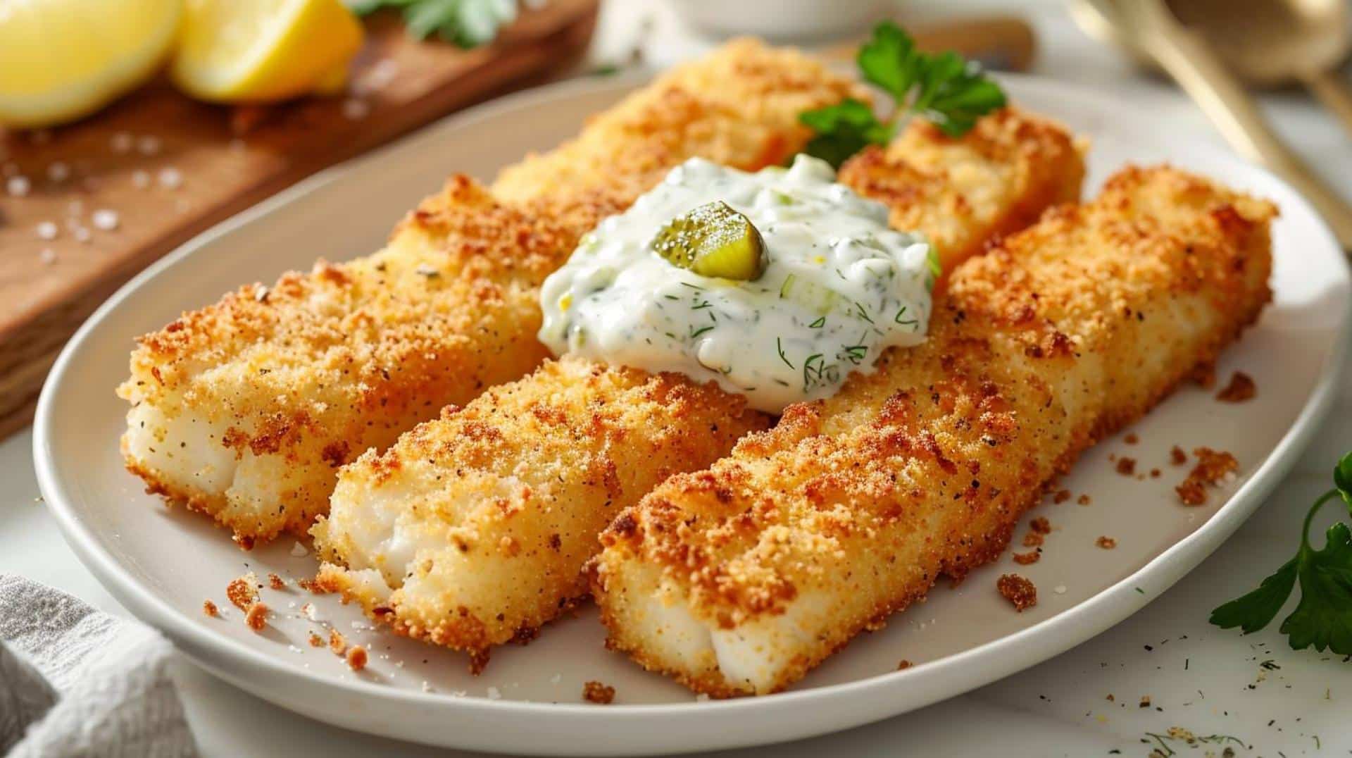 Simple Fish Sticks with Homemade Tartar Recipe