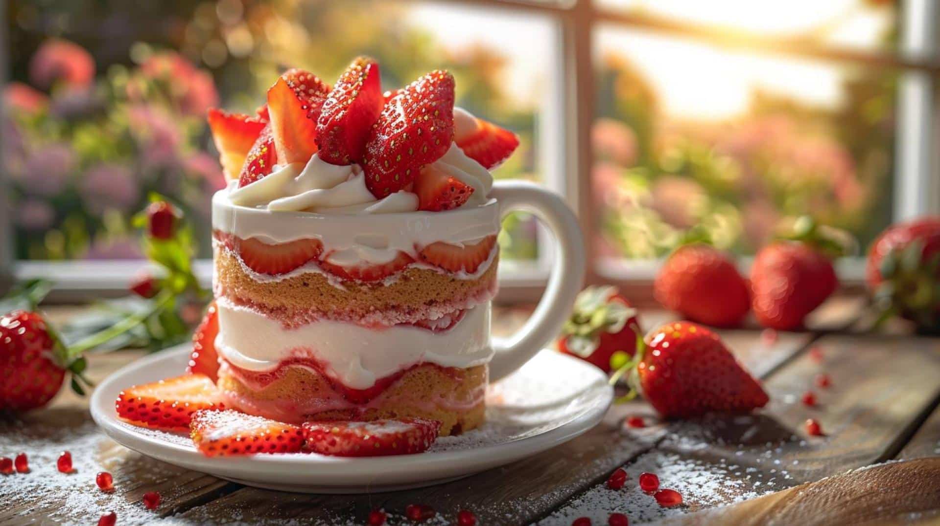 Strawberry Shortcake Mug Cake Magic
