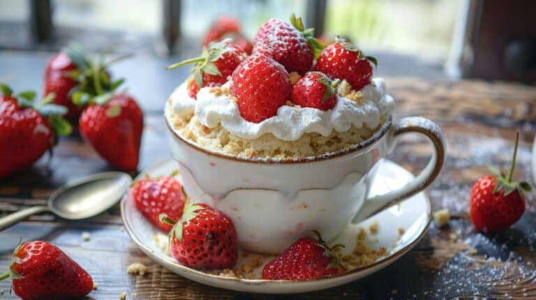 Strawberry Shortcake Mug Cake Magic