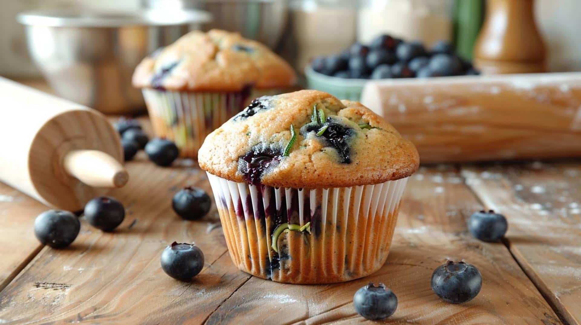 Zucchini Blueberry Quick Muffins Recipe