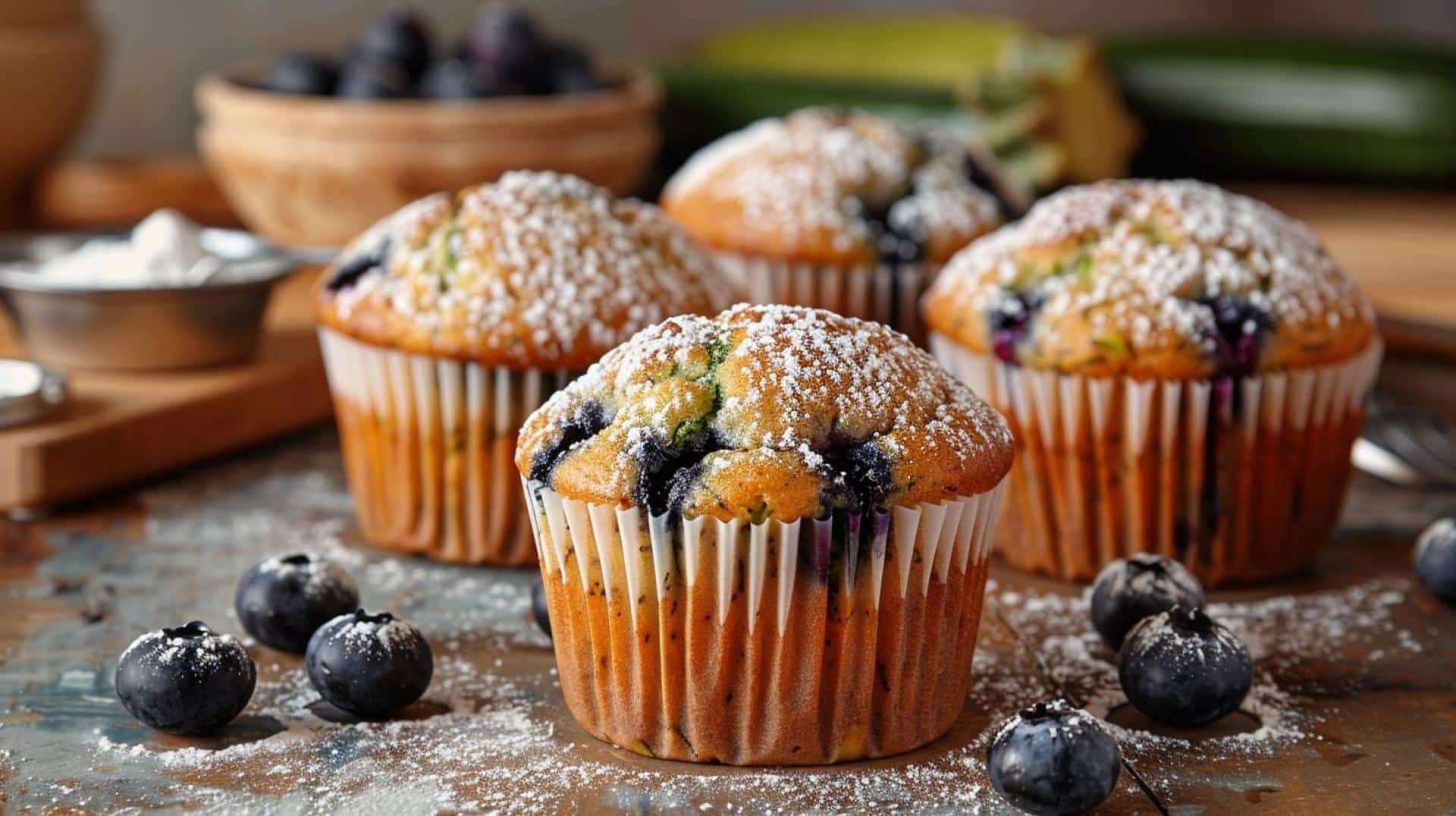 Zucchini Blueberry Quick Muffins Recipe