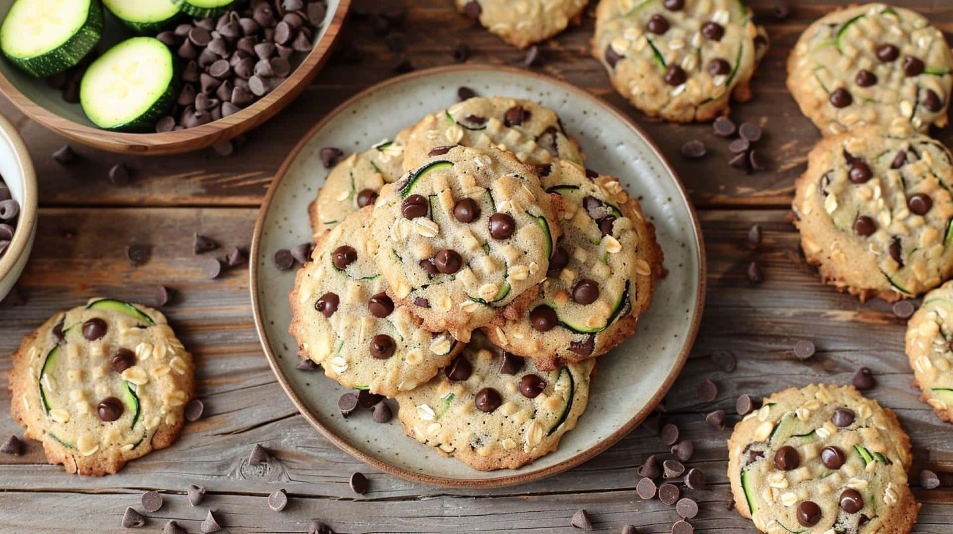 Zucchini Oat Chocolate Chip Cookies Recipe