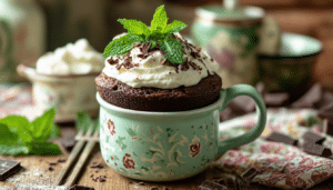 satisfy your sweet tooth with this delightful after dinner mint chocolate mug cake! enjoy a rich, moist chocolate cake infused with refreshing mint, perfect for a quick and indulgent dessert. ready in minutes, this easy recipe is a perfect treat to end any meal.