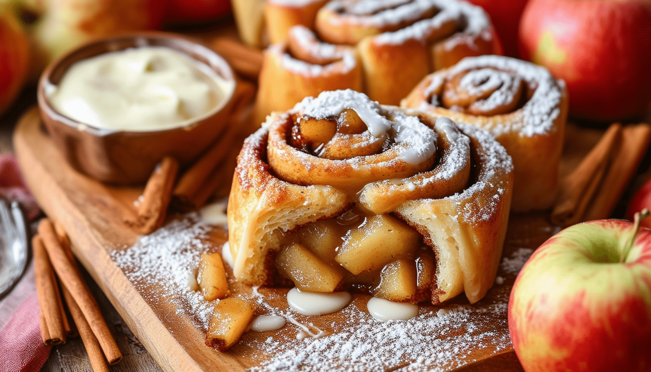delight in the warm, flaky goodness of air fryer apple cinnamon rolls! enjoy the perfect blend of sweet apples and aromatic cinnamon wrapped in soft dough, all made effortlessly in your air fryer for a delicious dessert or breakfast treat.
