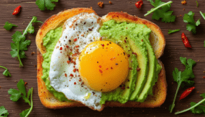 enjoy a delicious and healthy twist on your breakfast with air fryer avocado toast topped with a perfectly cooked egg. quick to prepare, this recipe combines rich avocado flavor with crispy bread and a protein-packed egg for a nutritious start to your day.