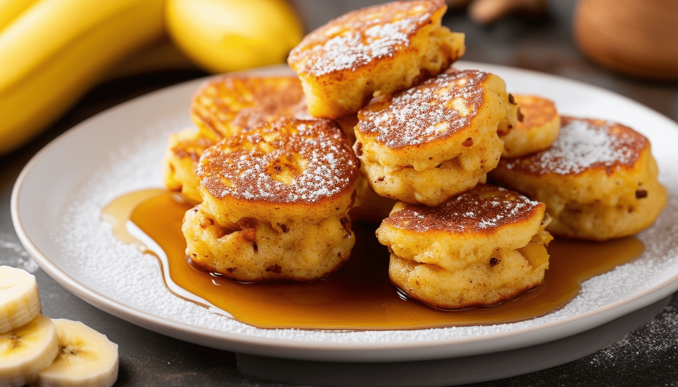 delight in these air fryer banana pancake bites, perfect for a quick breakfast or snack. made with ripe bananas and fluffy pancake batter, these bites are healthy, easy to prepare, and bursting with flavor. enjoy a guilt-free treat that the whole family will love!
