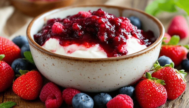 indulge in a deliciously healthy treat with our air fryer berry compote over yogurt. this easy recipe combines fresh berries cooked to perfection in an air fryer, served atop creamy yogurt for a delightful breakfast or snack. perfectly sweetened and bursting with flavor, it's a guilt-free option for berry lovers. try it today!