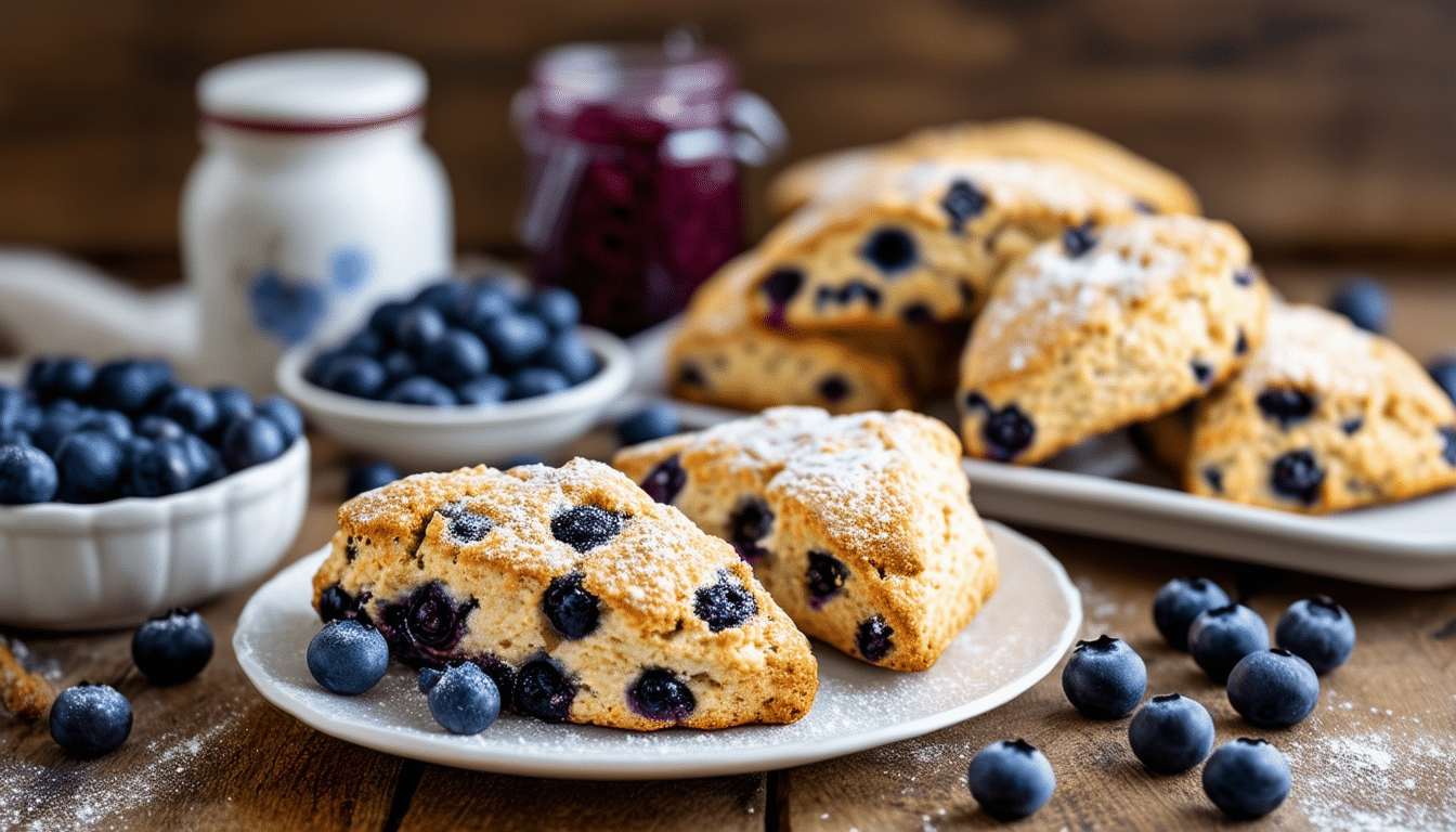 delight in the fluffy, buttery goodness of air fryer blueberry scones. perfectly crisp on the outside and tender on the inside, these quick and easy scones are a delicious treat for breakfast or brunch, bursting with fresh blueberry flavor.