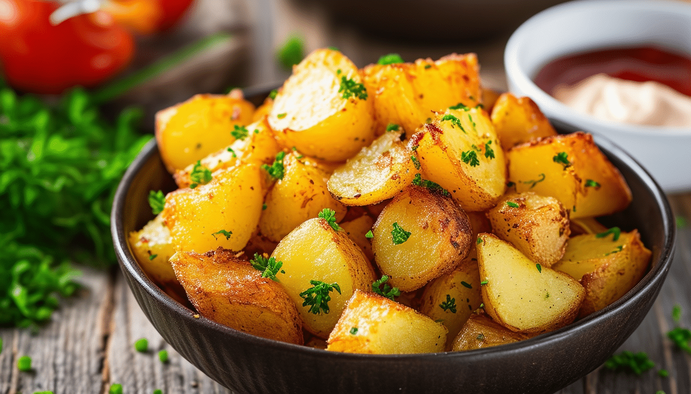 discover the perfect air fryer breakfast potatoes - crispy on the outside and fluffy on the inside. this easy recipe delivers a delicious and healthy start to your day, packed with flavor and ready in no time!