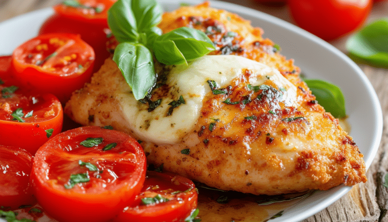 discover the deliciousness of air fryer caprese chicken, a quick and healthy dish featuring tender chicken breasts topped with fresh mozzarella, ripe tomatoes, and fragrant basil. perfect for busy weeknights, this flavorful recipe is low in calories but big on taste, making it a must-try for any food lover!