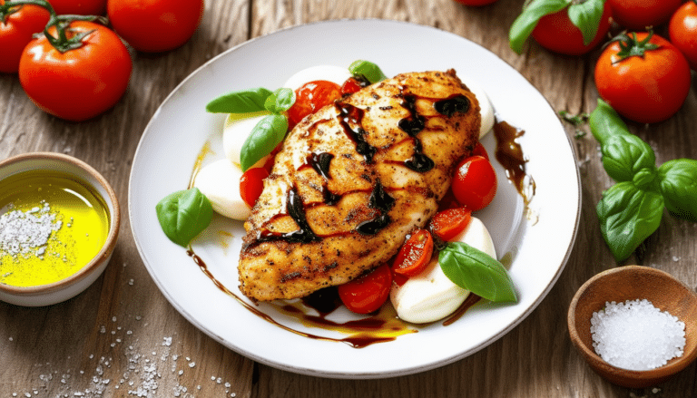 discover a delicious twist on a classic dish with our air fryer caprese chicken, featuring a savory plant-based chicken substitute. perfectly cooked, this recipe combines the rich flavors of fresh mozzarella, ripe tomatoes, and fragrant basil, all while maintaining a healthy profile. ideal for a quick weeknight dinner or a special occasion!