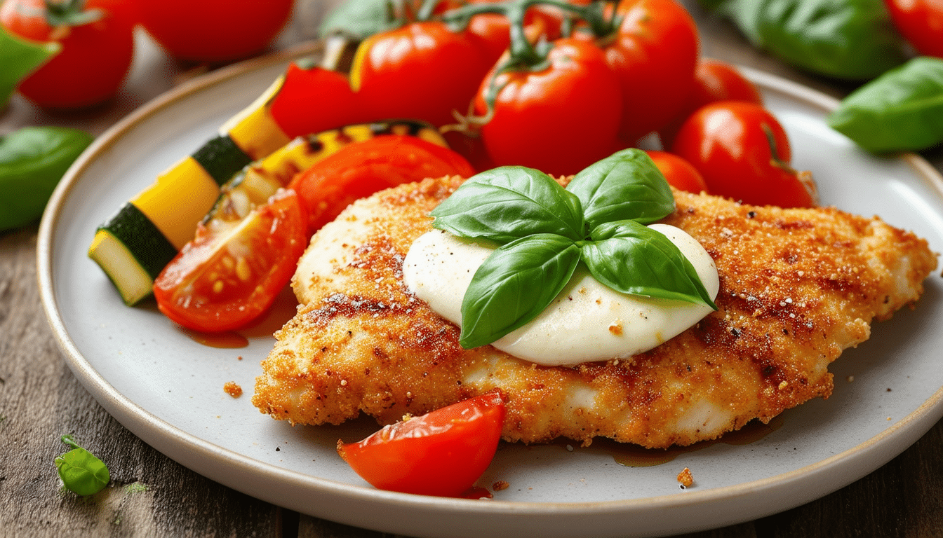 discover a deliciously healthy twist on a classic dish with our air fryer caprese chicken recipe featuring a plant-based chicken substitute. perfect for a quick weeknight meal, this vibrant dish combines fresh tomatoes, basil, and melted cheese, creating a flavorful and satisfying experience that everyone will love.
