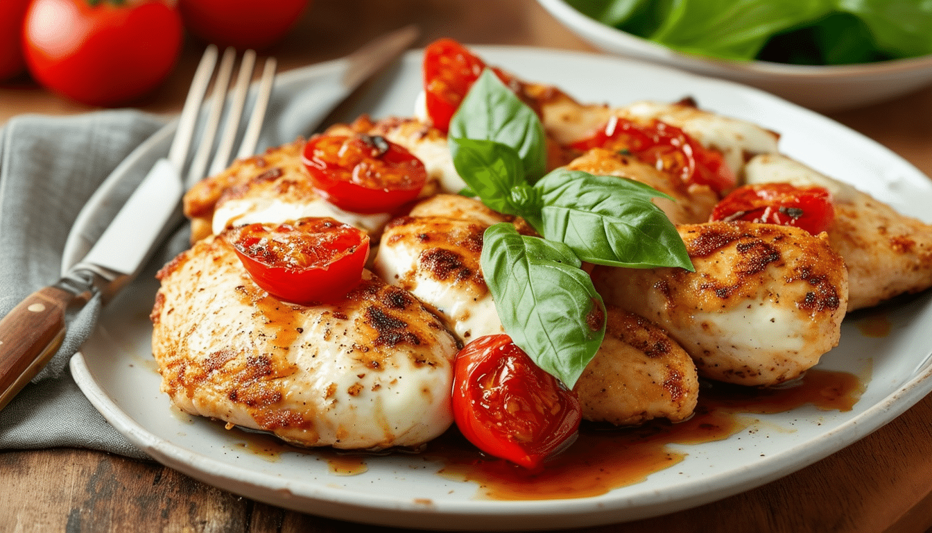 discover the deliciousness of air fryer caprese chicken, a quick and easy recipe that combines juicy chicken breasts, fresh mozzarella, ripe tomatoes, and fragrant basil. perfectly cooked in the air fryer for a healthy and flavorful meal, this dish is sure to impress your family and friends!