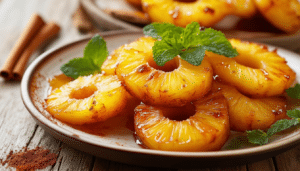 discover the sweet and tangy delight of air fryer caramelized pineapple! this quick and easy recipe transforms fresh pineapple into a deliciously caramelized treat, perfect for serving as a dessert or topping your favorite dishes. enjoy a healthier take on a classic favorite with minimal ingredients and maximum flavor!