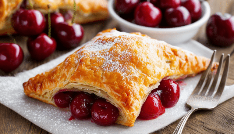 indulge in the delightful taste of air fryer cherry turnovers! easy to make and crispy on the outside, these sweet pastries are perfect for a quick dessert or a special treat. enjoy the vibrant cherry filling wrapped in golden, flaky dough, cooked to perfection in your air fryer.