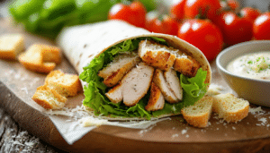 discover the perfect blend of crispy air-fried chicken and fresh ingredients in our air fryer chicken caesar wrap. enjoy a healthier twist on a classic favorite, packed with flavor and topped with caesar dressing, all wrapped in a soft tortilla. ideal for a quick lunch or a satisfying dinner!