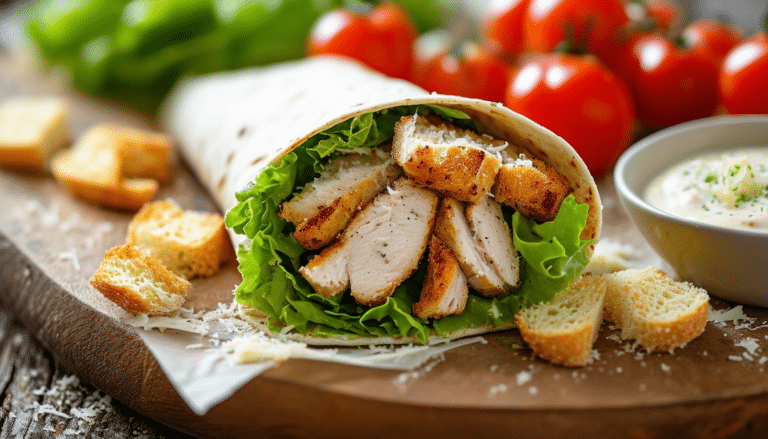 discover the perfect blend of crispy air-fried chicken and fresh ingredients in our air fryer chicken caesar wrap. enjoy a healthier twist on a classic favorite, packed with flavor and topped with caesar dressing, all wrapped in a soft tortilla. ideal for a quick lunch or a satisfying dinner!