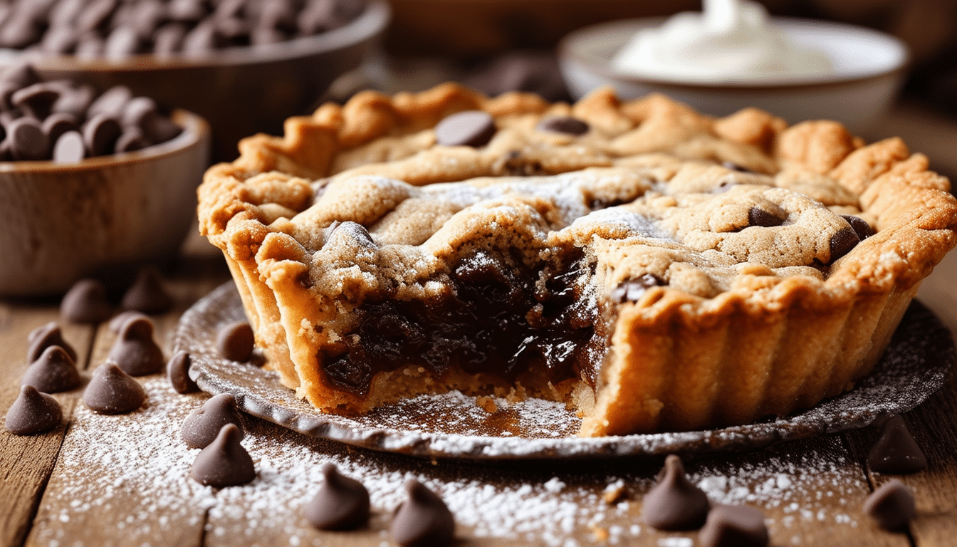 indulge in the ultimate dessert with our air fryer chocolate chip cookie pie! this easy-to-make recipe features a gooey chocolate chip filling nestled in a soft, cookie-crust pie. perfect for satisfying your sweet tooth in no time!