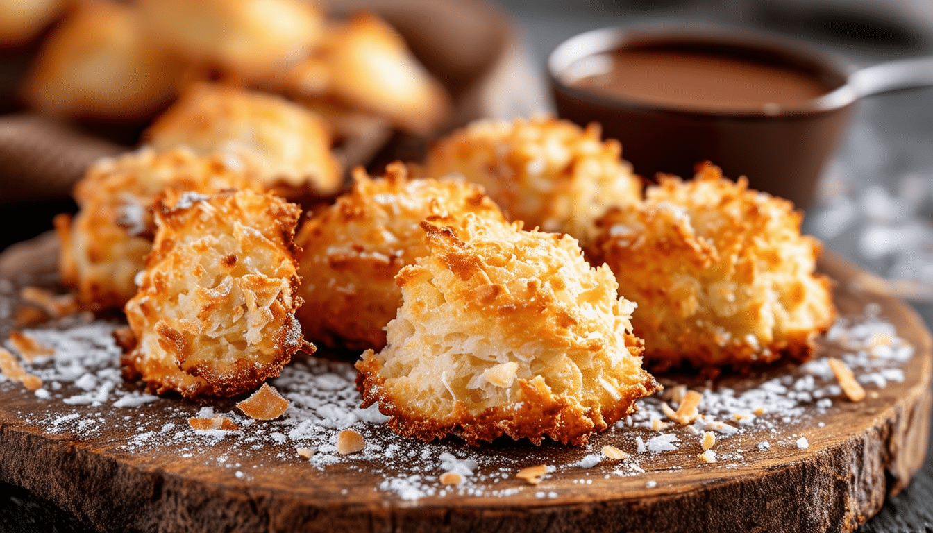 delight in the tropical goodness of air fryer coconut macaroons! these easy-to-make, crispy-on-the-outside and chewy-on-the-inside treats are perfect for satisfying your sweet tooth while keeping it healthy. discover a healthier twist to this classic dessert with our quick and simple recipe!