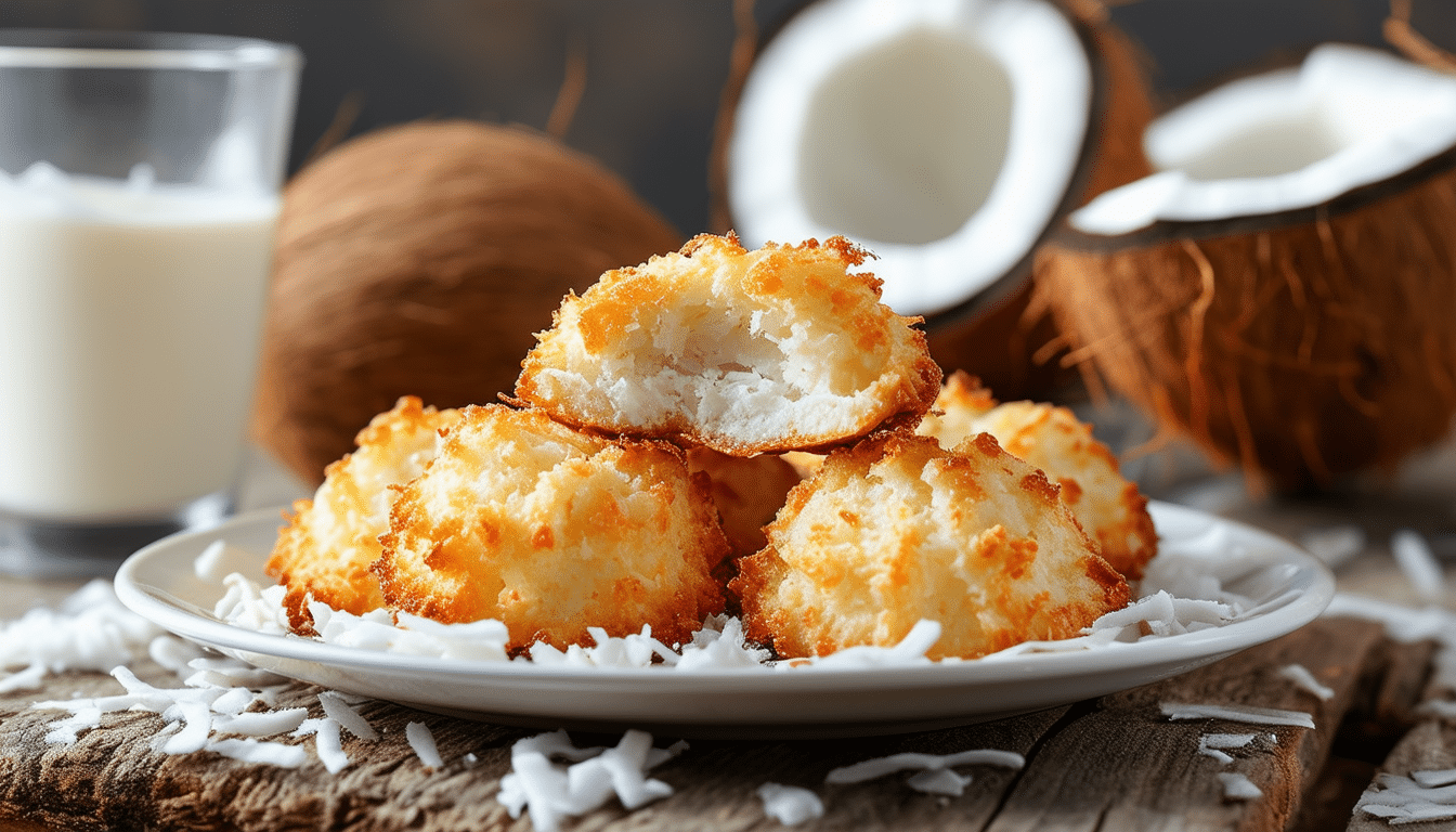 indulge in the delightful taste of air fryer coconut macaroons! these crispy, chewy treats are easy to make and offer a heavenly blend of coconut and sweetness, all prepared with the healthier air frying method. perfect for snacks or desserts, satisfy your sweet tooth with this simple recipe!