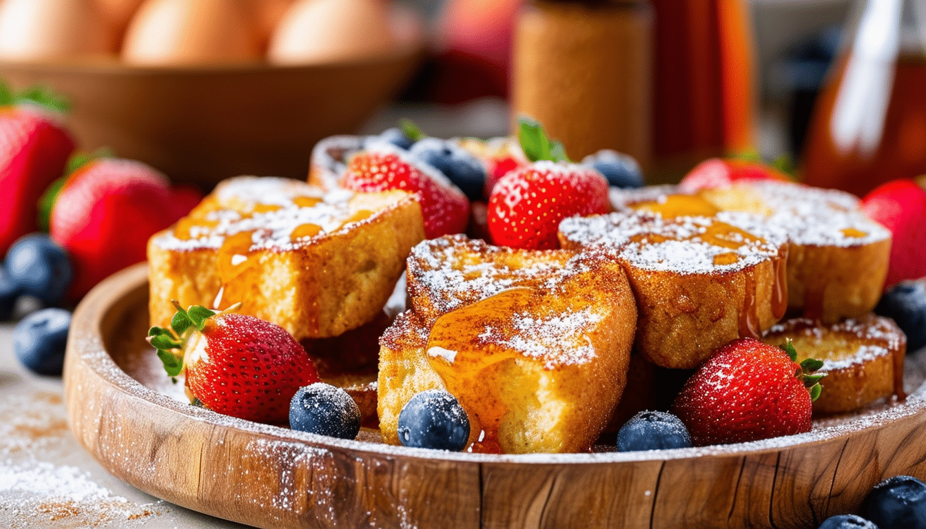 discover the delightful taste of air fryer french toast bites! this easy and quick recipe combines the classic flavors of french toast in fun, bite-sized pieces, perfect for breakfast or a sweet snack. enjoy crispy, golden bites with a fluffy interior, all made healthier in your air fryer.