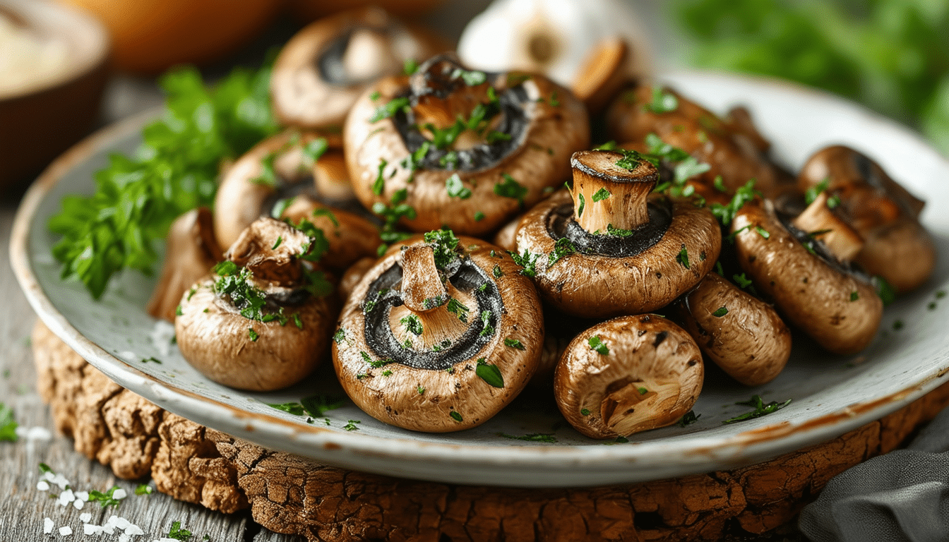 discover the perfect blend of flavors with our air fryer garlic mushrooms recipe. quick, easy, and incredibly delicious, these crispy garlic-infused mushrooms make a delightful side dish or snack. get ready to impress your taste buds with this healthier twist on a classic favorite!