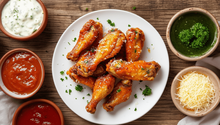 discover the ultimate crispy and flavorful air fryer garlic parmesan wings! perfectly seasoned with garlic and parmesan, these wings are a healthier alternative to frying without sacrificing taste. enjoy them as a delicious appetizer or game day snack!