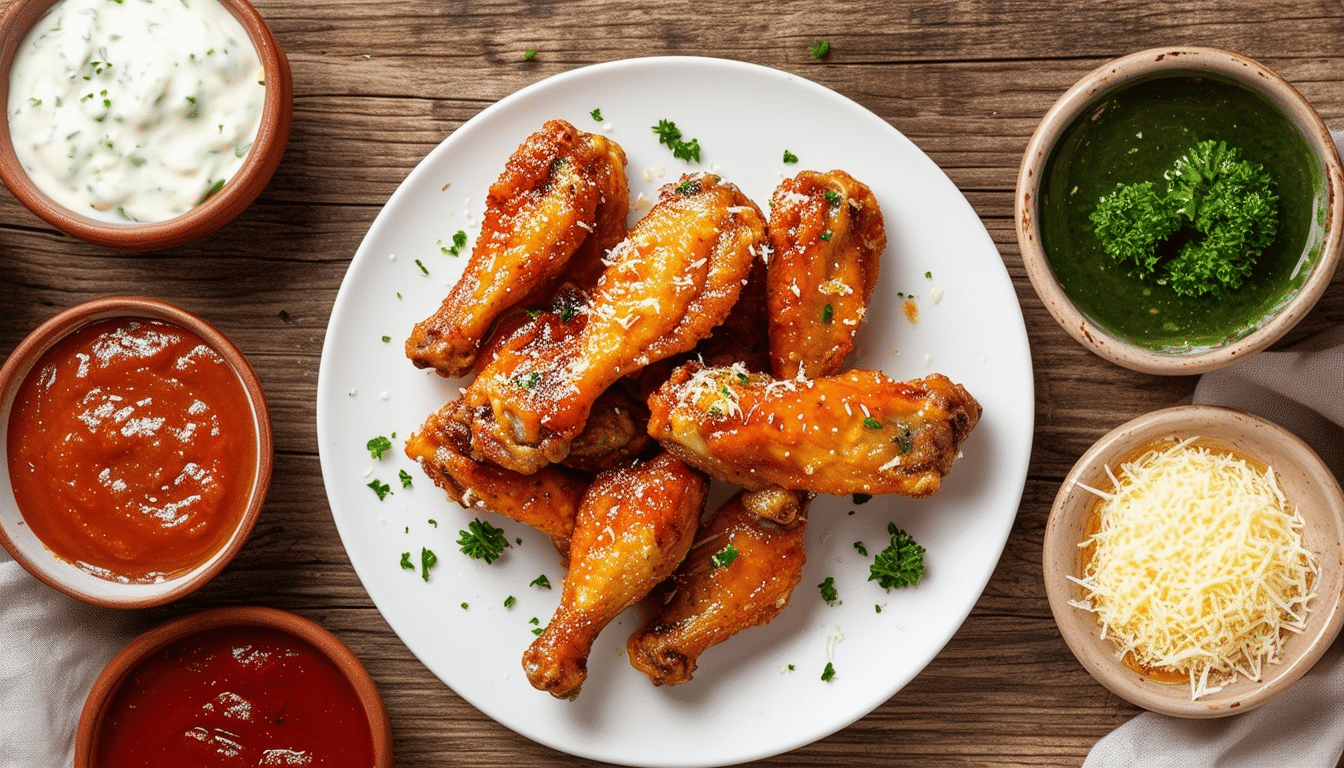 discover the ultimate crispy and flavorful air fryer garlic parmesan wings! perfectly seasoned with garlic and parmesan, these wings are a healthier alternative to frying without sacrificing taste. enjoy them as a delicious appetizer or game day snack!