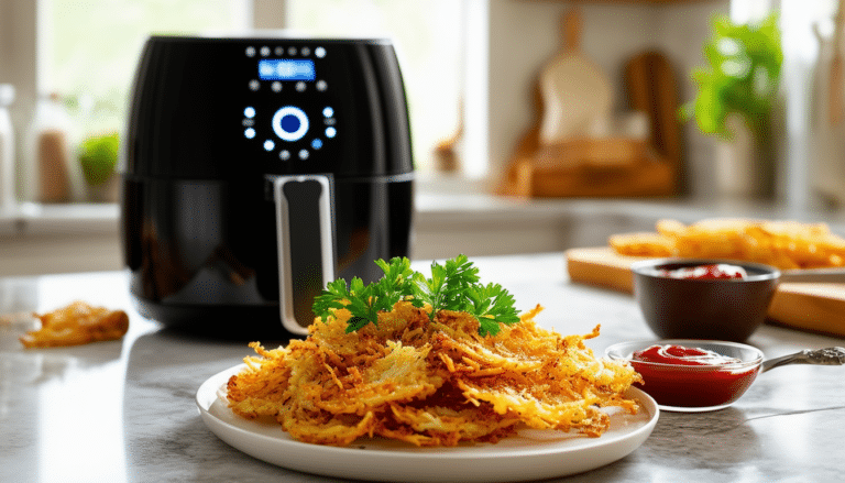 discover the perfect air fryer hash browns recipe! crispy on the outside and fluffy on the inside, these golden brown delights are easy to make and a healthier alternative to traditional frying. perfect for breakfast or as a side dish!