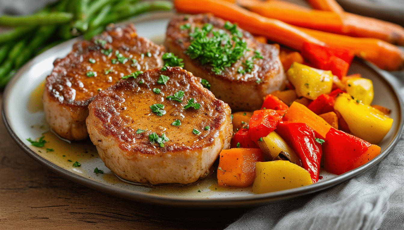 discover the perfect weeknight dinner with our air fryer honey mustard pork chops. juicy and flavorful, these tender chops are coated in a delicious honey mustard glaze, making them a quick and easy meal that the whole family will love. ready in under 30 minutes, this recipe is the ultimate blend of taste and convenience!