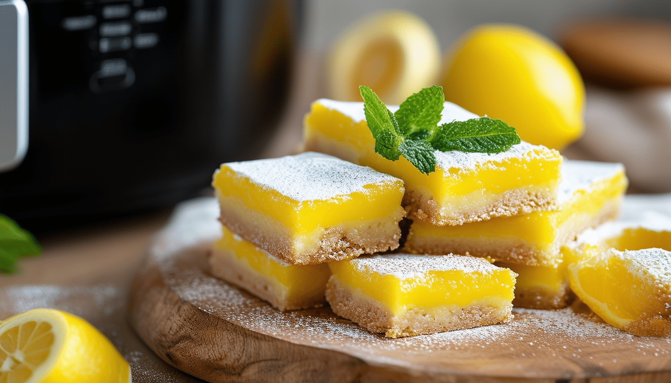 discover the perfect balance of tangy and sweet with our air fryer lemon bars recipe. quick, easy, and deliciously zesty, these bars are a delightful dessert that you can make in your air fryer for a crispy crust and a smooth lemon filling. perfect for any occasion!