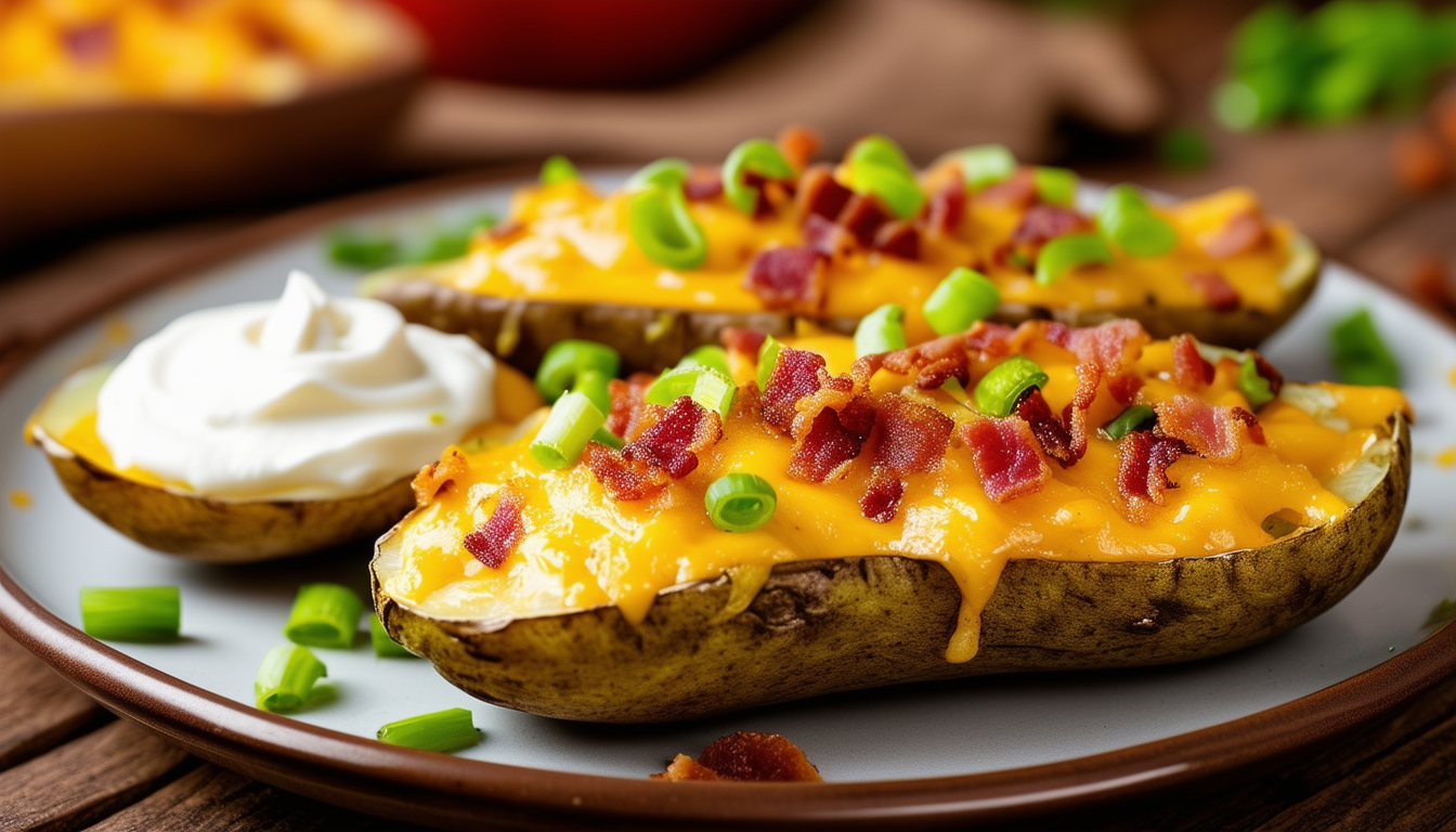 discover the perfect snack with our air fryer loaded baked potato skins! crispy, cheesy, and loaded with your favorite toppings, these easy-to-make potato skins are a delicious treat for any occasion. enjoy a healthier twist on a classic favorite that's sure to impress!