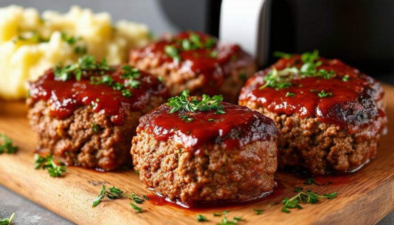 discover the deliciousness of air fryer meatloaf miniatures! these bite-sized loaves are perfect for a quick dinner or snack, packed with flavor and cooked to perfection in your air fryer. easy to make and enjoy, these mini meatloafs are a family favorite that will satisfy everyone's cravings!