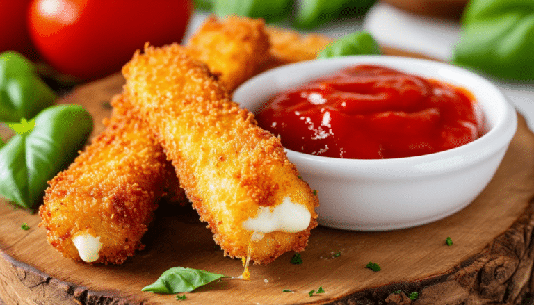 delight in crispy and gooey air fryer mozzarella sticks that are easy to make and perfect for snacking. enjoy the cheesy goodness without the guilt of deep frying!