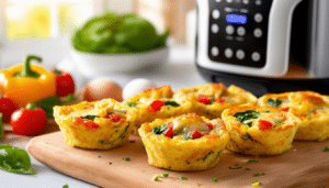 discover the perfect breakfast solution with our air fryer omelette cups! quick, easy, and packed with flavor, these delightful cups are a healthy way to start your day. customize with your favorite ingredients and enjoy a delicious, fuss-free meal in no time!