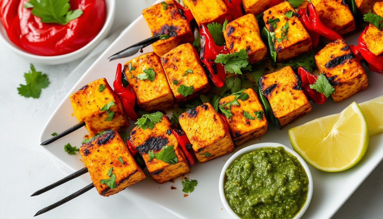 discover a delicious and healthier twist on a classic indian dish with our air fryer paneer tikka. this quick and easy recipe features marinated paneer cubes grilled to perfection in an air fryer, perfect for a tasty appetizer or a satisfying main course. enjoy the rich flavors of aromatic spices and tangy yogurt, all while keeping it low in oil!