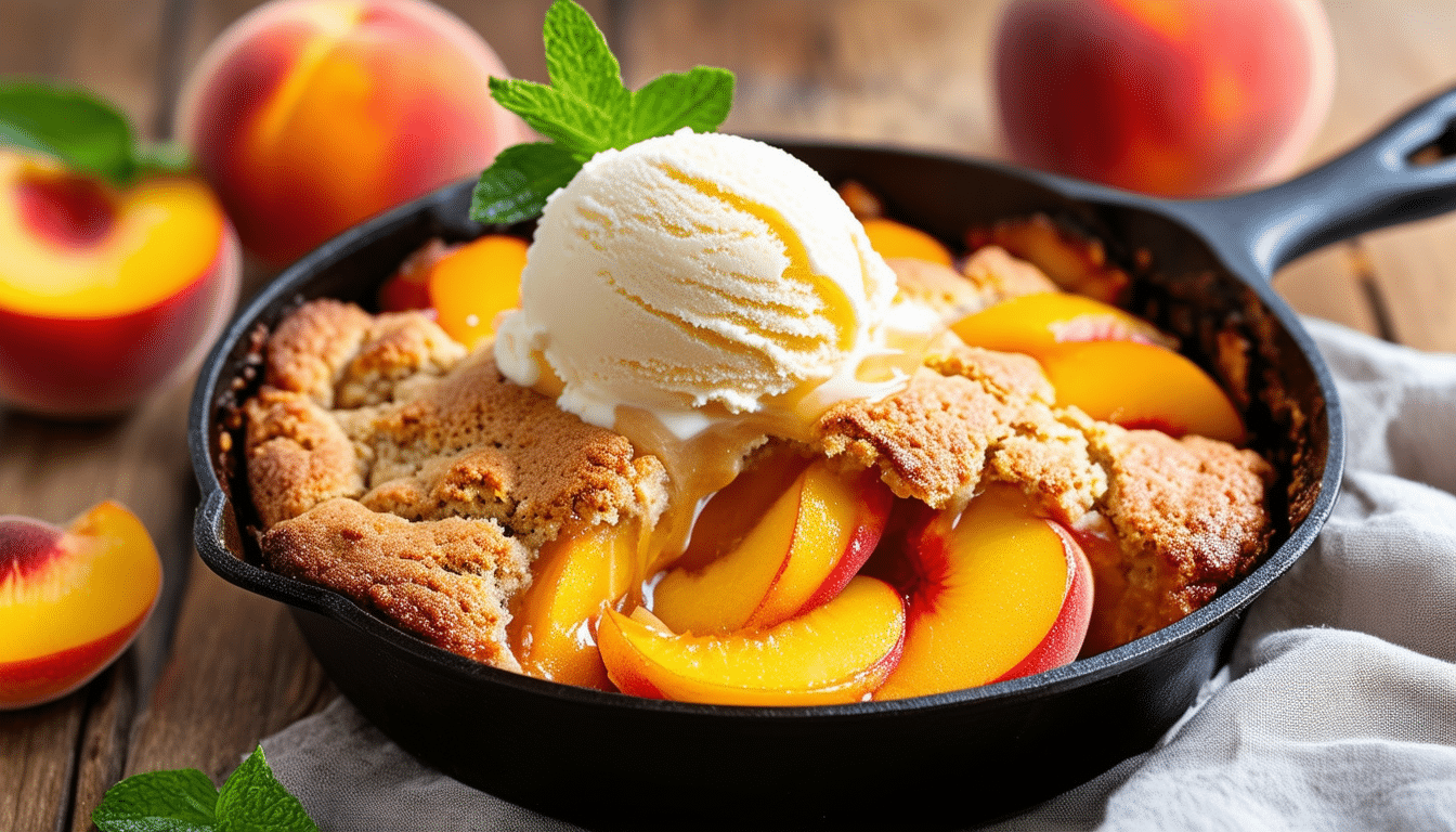 indulge in a deliciously crispy air fryer peach cobbler that's quick and easy to make! perfectly sweet peaches are topped with a buttery, golden crust, making this delightful dessert a must-try for any occasion. enjoy a slice of summer in every bite!
